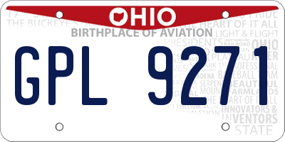 OH license plate GPL9271