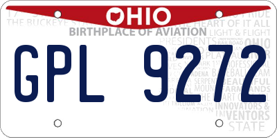 OH license plate GPL9272