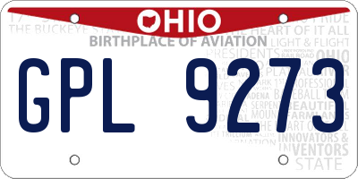 OH license plate GPL9273
