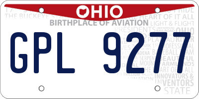 OH license plate GPL9277
