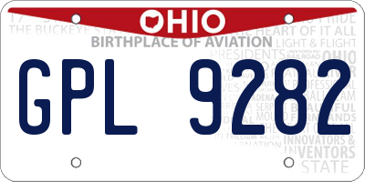 OH license plate GPL9282