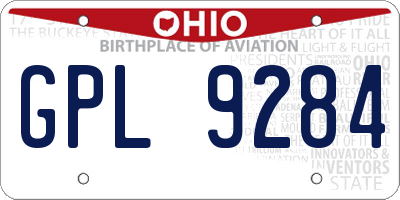 OH license plate GPL9284