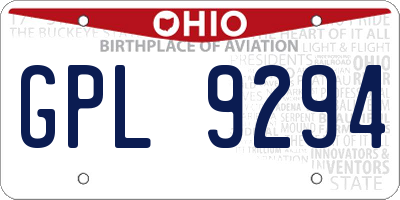 OH license plate GPL9294