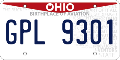 OH license plate GPL9301