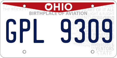 OH license plate GPL9309
