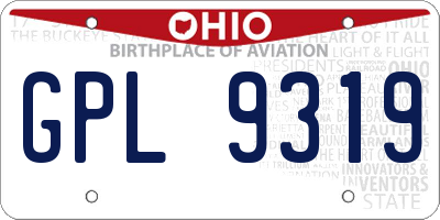 OH license plate GPL9319