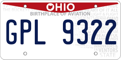 OH license plate GPL9322