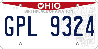 OH license plate GPL9324