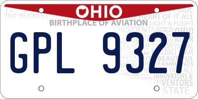 OH license plate GPL9327