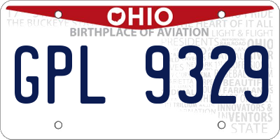 OH license plate GPL9329