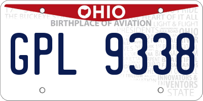 OH license plate GPL9338