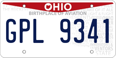 OH license plate GPL9341