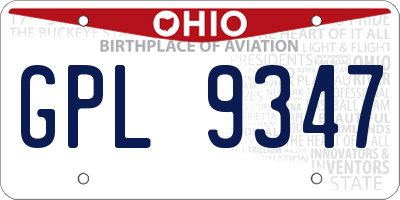 OH license plate GPL9347
