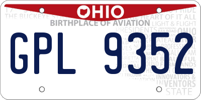 OH license plate GPL9352