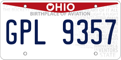 OH license plate GPL9357