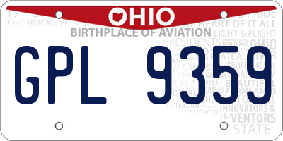 OH license plate GPL9359