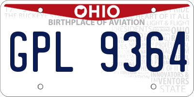 OH license plate GPL9364