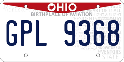 OH license plate GPL9368