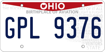 OH license plate GPL9376