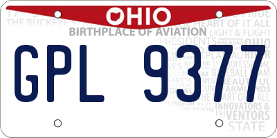 OH license plate GPL9377