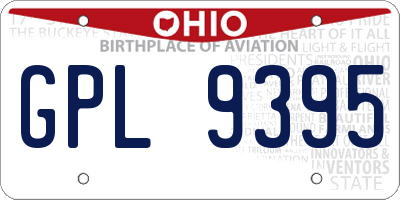 OH license plate GPL9395