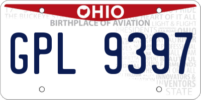 OH license plate GPL9397