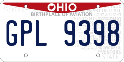 OH license plate GPL9398