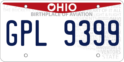 OH license plate GPL9399