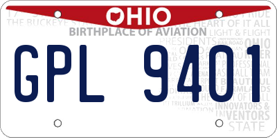 OH license plate GPL9401