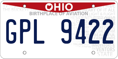OH license plate GPL9422
