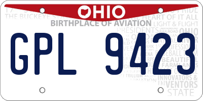 OH license plate GPL9423