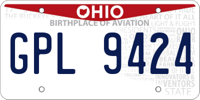 OH license plate GPL9424