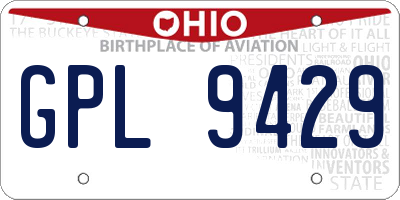 OH license plate GPL9429
