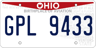 OH license plate GPL9433