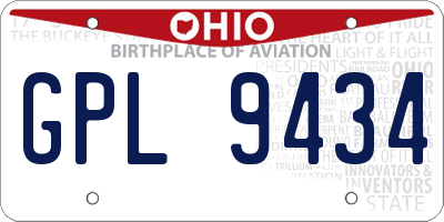 OH license plate GPL9434