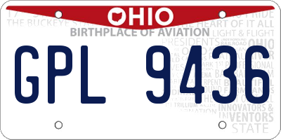 OH license plate GPL9436