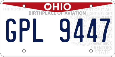 OH license plate GPL9447