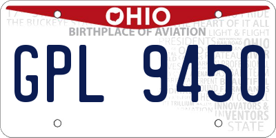 OH license plate GPL9450