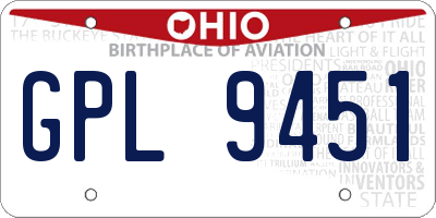 OH license plate GPL9451