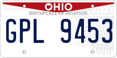 OH license plate GPL9453