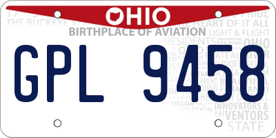 OH license plate GPL9458