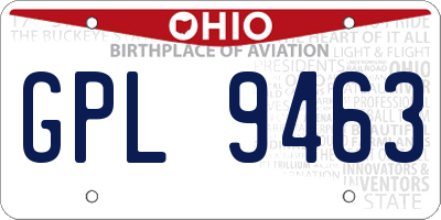 OH license plate GPL9463