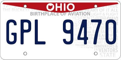 OH license plate GPL9470