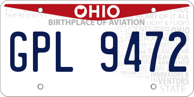 OH license plate GPL9472