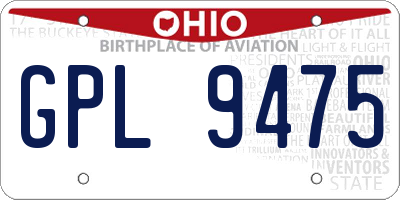 OH license plate GPL9475