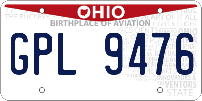 OH license plate GPL9476
