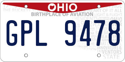 OH license plate GPL9478