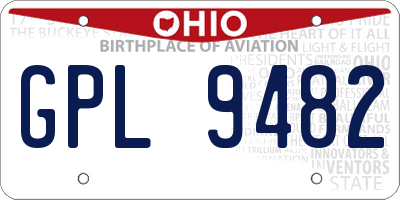 OH license plate GPL9482