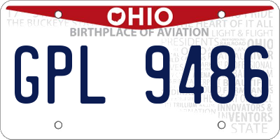 OH license plate GPL9486