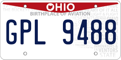 OH license plate GPL9488